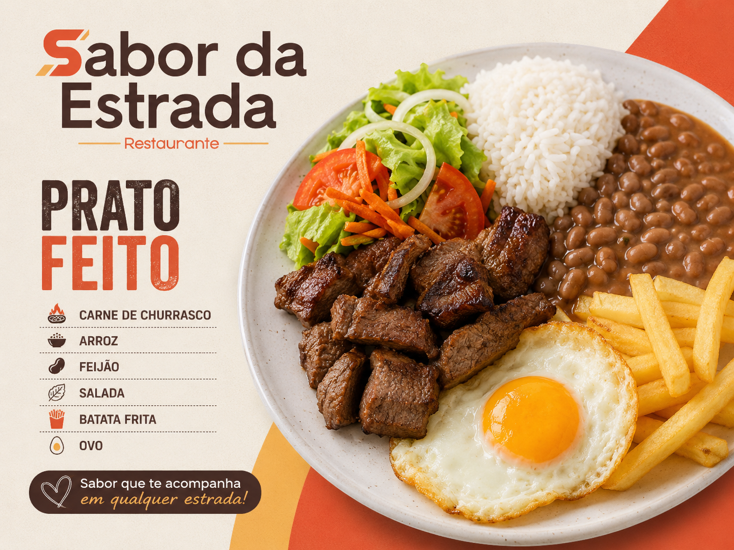 Prato à la carte com churrasco